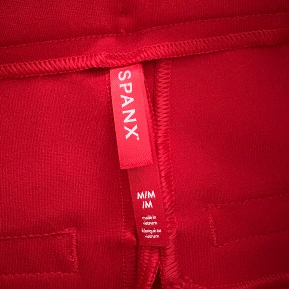 SPANX PerfectFit Ponte Slim Straight Pant Red M Regular - Picture 2 of 12